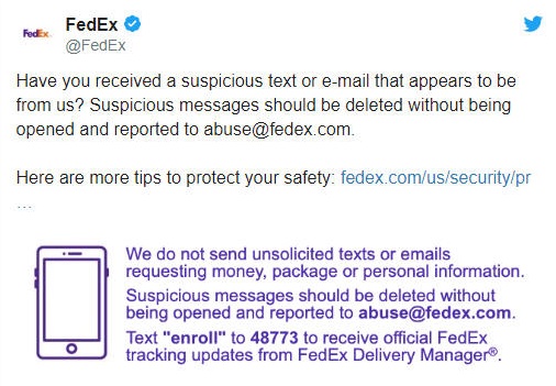 Fedex Scam Text 4822